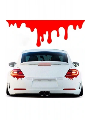 Kan damlası 1 adet, oto sticker,far altı kan damlası kırmızı renk, araba sticker,