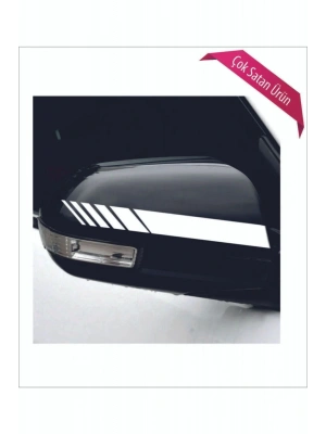 Oto Ayna Şerit özel yeni sticker Beyaz 2 Li 20*2,5 Cm