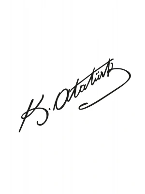 Kemal Atatürk Imza Sticker Araba Oto Sticker Motor Pc Laptop Etiket Çıkartma Siyah 20x5 Cm
