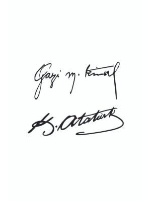 Gazi M.kemal Imza Sticker, Atatürk Imza Sticker, Ikili Imza, 15x6 Cm, Oto Sticker, Arma,