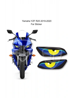 Yamaha Yzf R25 2019-2020 Kızgın Göz Sarı Yeşil Mavi Stiker Far Gözü Far Filesi