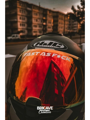 Fast as F*ck Yazı Kask Etiket Sticker 12x1cm