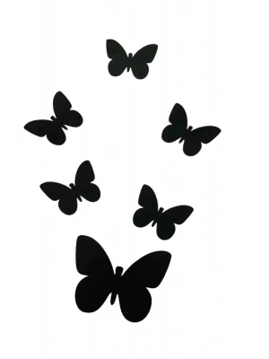 Dekoratif 45 ADET Kelebek Duvar Süsü ( 7 x 5.7 CM) folyo Duvar Dekorasyon Süsü
