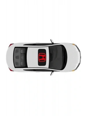 Honda Civic İçin Uyumlu H Logolu Sanroof Sticker Etiket Kırmızı Sunroof