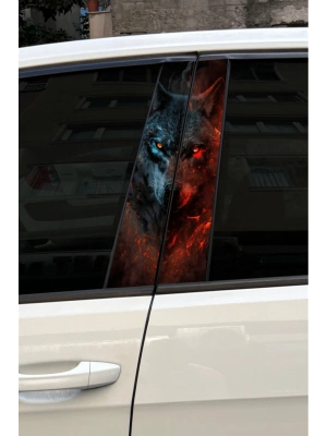 Kurt Araç Kapı Direk Kaplama Folyosu Desenli Sticker 22x50 Cm 2 Adet