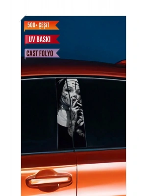 Araç Kapı Direk Kaplama Folyosu Rahibe Desenli (Sağ Sol Takım) (2 Adet) - 22x50 Cm