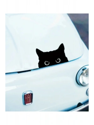 Araç Stiker Bagaj Kedi Model SİYAH RENK