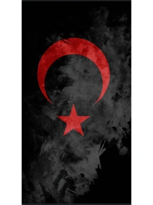 Araba Kapı Direk Kaplama Folyosu siyah kırmızı türk bayrağı