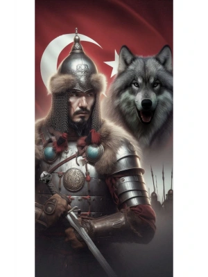 Araba Kapı Direk Kaplama Folyosu kurt ve osmanlı askeri