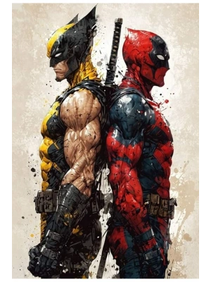 Wolverine Kapı Direk Kaplama Folyosu BASKILI STİCKER Sağ-Sol 2 Adet 22*50 CM