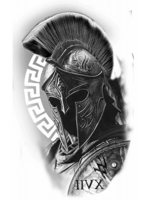 Spartalı Kapı Direk Kaplama Folyosu BASKILI STİCKER Sağ-Sol 2 Adet 22*50 CM