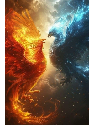 Anka Kuşları Kapı Direk Kaplama Folyosu BASKILI STİCKER Sağ-Sol 2 Adet 22*50 CM