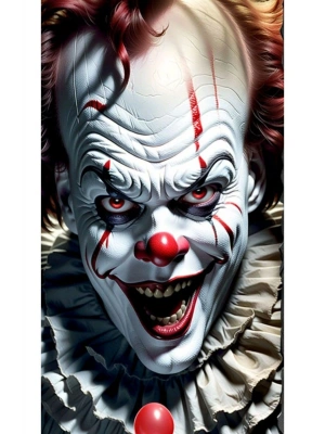 Pennywise Kapı Direk Kaplama Folyosu BASKILI STİCKER Sağ-Sol 2 Adet 22*50 CM