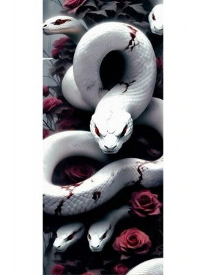 Yılan Kapı Direk Kaplama Folyosu BASKILI STİCKER Sağ-Sol 2 Adet 22*50 CM