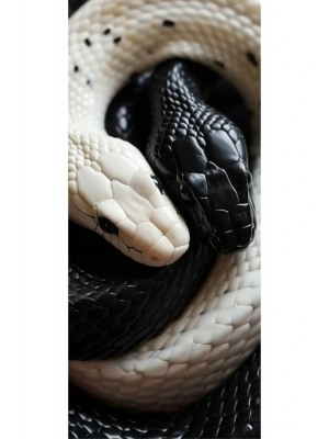 İki Kurt Kapı Direk Kaplama Folyosu BASKILI STİCKER Sağ-Sol 2 Adet 22*50 CM