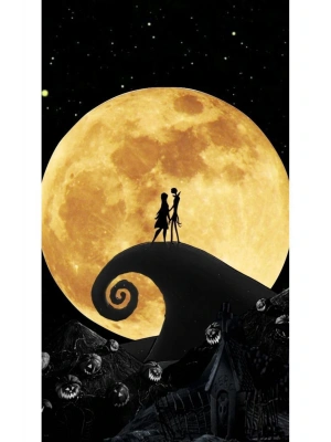 Sally ve Jack Skellington Kapı Direk Kaplama Folyosu BASKILI STİCKER Sağ-Sol 2 Adet 22*50 CM