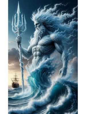 Poseidon Kapı Direk Kaplama Folyosu BASKILI STİCKER Sağ-Sol 2 Adet 22*50 CM