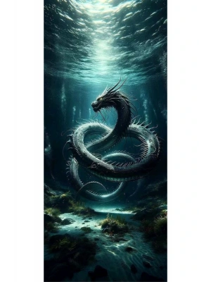 Deniz Ejderi Kapı Direk Kaplama Folyosu BASKILI STİCKER Sağ-Sol 2 Adet 22*50 CM