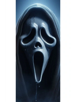 Scream Kapı Direk Kaplama Folyosu BASKILI STİCKER Sağ-Sol 2 Adet 22*50 CM