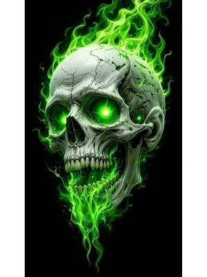 Dumanlı Kuru Kafa Kapı Direk Kaplama Folyosu BASKILI STİCKER Sağ-Sol 2 Adet 22*50 CM