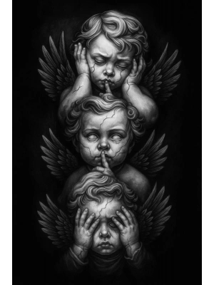 Melek Kapı Direk Kaplama Folyosu BASKILI STİCKER Sağ-Sol 2 Adet 22*50 CM