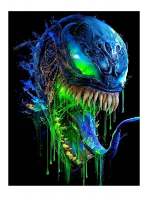 Venom Kapı Direk Kaplama Folyosu BASKILI STİCKER Sağ-Sol 2 Adet 22*50 CM