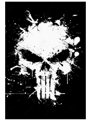 Punisher Kapı Direk Kaplama Folyosu BASKILI STİCKER Sağ-Sol 2 Adet 22*50 CM