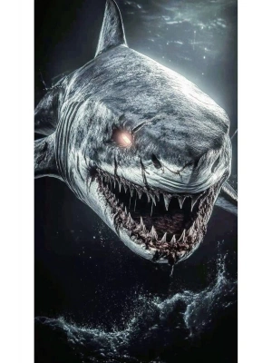 Köpek Balığı Kapı Direk Kaplama Folyosu BASKILI STİCKER Sağ-Sol 2 Adet 22*50 CM