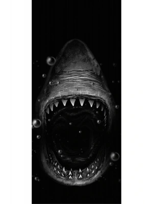 Köpek Balığı Kapı Direk Kaplama Folyosu BASKILI STİCKER Sağ-Sol 2 Adet 22*50 CM