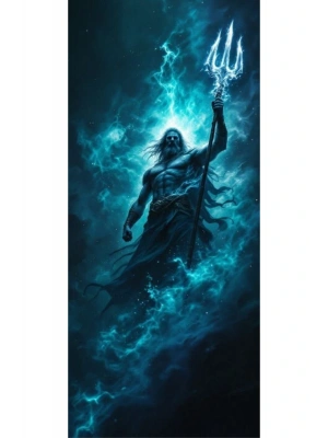 Poseidon Kapı Direk Kaplama Folyosu BASKILI STİCKER Sağ-Sol 2 Adet 22*50 CM