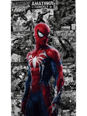 Örümcek Adam Kapı Direk Kaplama Folyosu BASKILI STİCKER Sağ-Sol 2 Adet 22*50 CM