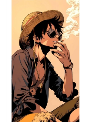 Monkey the Luffy Kapı Direk Kaplama Folyosu BASKILI STİCKER Sağ-Sol 2 Adet 22*50 CM