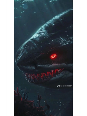 Köpek Balığı Kapı Direk Kaplama Folyosu BASKILI STİCKER Sağ-Sol 2 Adet 22*50 CM