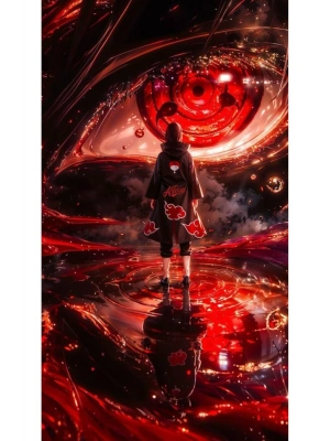 Uchiha İtachi Kapı Direk Kaplama Folyosu BASKILI STİCKER Sağ-Sol 2 Adet 22*50 CM