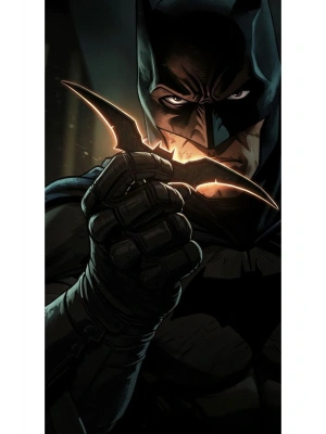 Batman Kapı Direk Kaplama Folyosu BASKILI STİCKER Sağ-Sol 2 Adet 22*50 CM