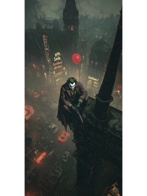 Joker Kapı Direk Kaplama Folyosu BASKILI STİCKER Sağ-Sol 2 Adet 22*50 CM