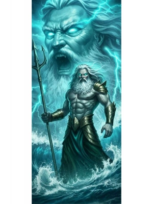 Poseidon Kapı Direk Kaplama Folyosu BASKILI STİCKER Sağ-Sol 2 Adet 22*50 CM