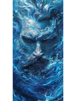 Poseidon Kapı Direk Kaplama Folyosu BASKILI STİCKER Sağ-Sol 2 Adet 22*50 CM