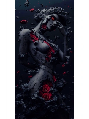 Kadın Kapı Direk Kaplama Folyosu BASKILI STİCKER Sağ-Sol 2 Adet 22*50 CM