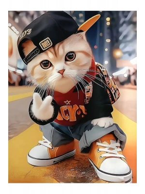 Kedi Kapı Direk Kaplama Folyosu BASKILI STİCKER Sağ-Sol 2 Adet 22*50 CM