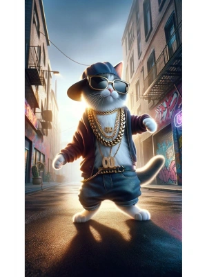 Kedi Kapı Direk Kaplama Folyosu BASKILI STİCKER Sağ-Sol 2 Adet 22*50 CM