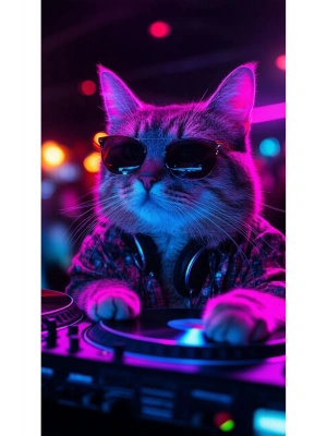 Kedi Kapı Direk Kaplama Folyosu BASKILI STİCKER Sağ-Sol 2 Adet 22*50 CM