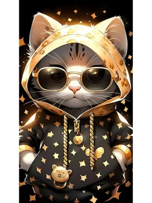 Kedi Kapı Direk Kaplama Folyosu BASKILI STİCKER Sağ-Sol 2 Adet 22*50 CM