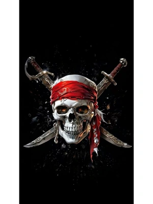 Karayip Korsanları Kapı Direk Kaplama Folyosu BASKILI STİCKER Sağ-Sol 2 Adet 22*50 CM