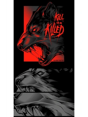 Kurt Kapı Direk Kaplama Folyosu BASKILI STİCKER Sağ-Sol 2 Adet 22*50 CM