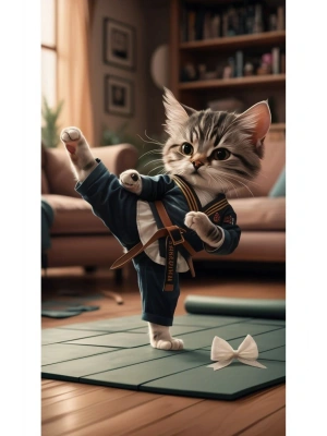 Kedi Kapı Direk Kaplama Folyosu BASKILI STİCKER Sağ-Sol 2 Adet 22*50 CM