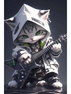 Kedi Kapı Direk Kaplama Folyosu BASKILI STİCKER Sağ-Sol 2 Adet 22*50 CM