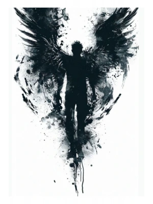 Melek Kapı Direk Kaplama Folyosu BASKILI STİCKER Sağ-Sol 2 Adet 22*50 CM