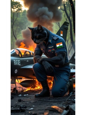 Kedi Kapı Direk Kaplama Folyosu BASKILI STİCKER Sağ-Sol 2 Adet 22*50 CM