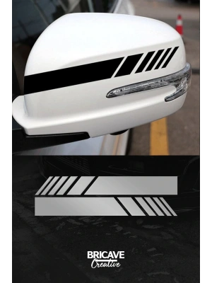 Yan Ayna Şerit Araba-Motosiklet Cam Etiket Sticker 18x5cm